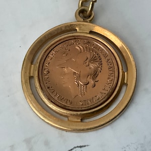 Key Ring - Vintage 1960 Aureus Magnus Medal Key Ring ~ 1/2 Ducat