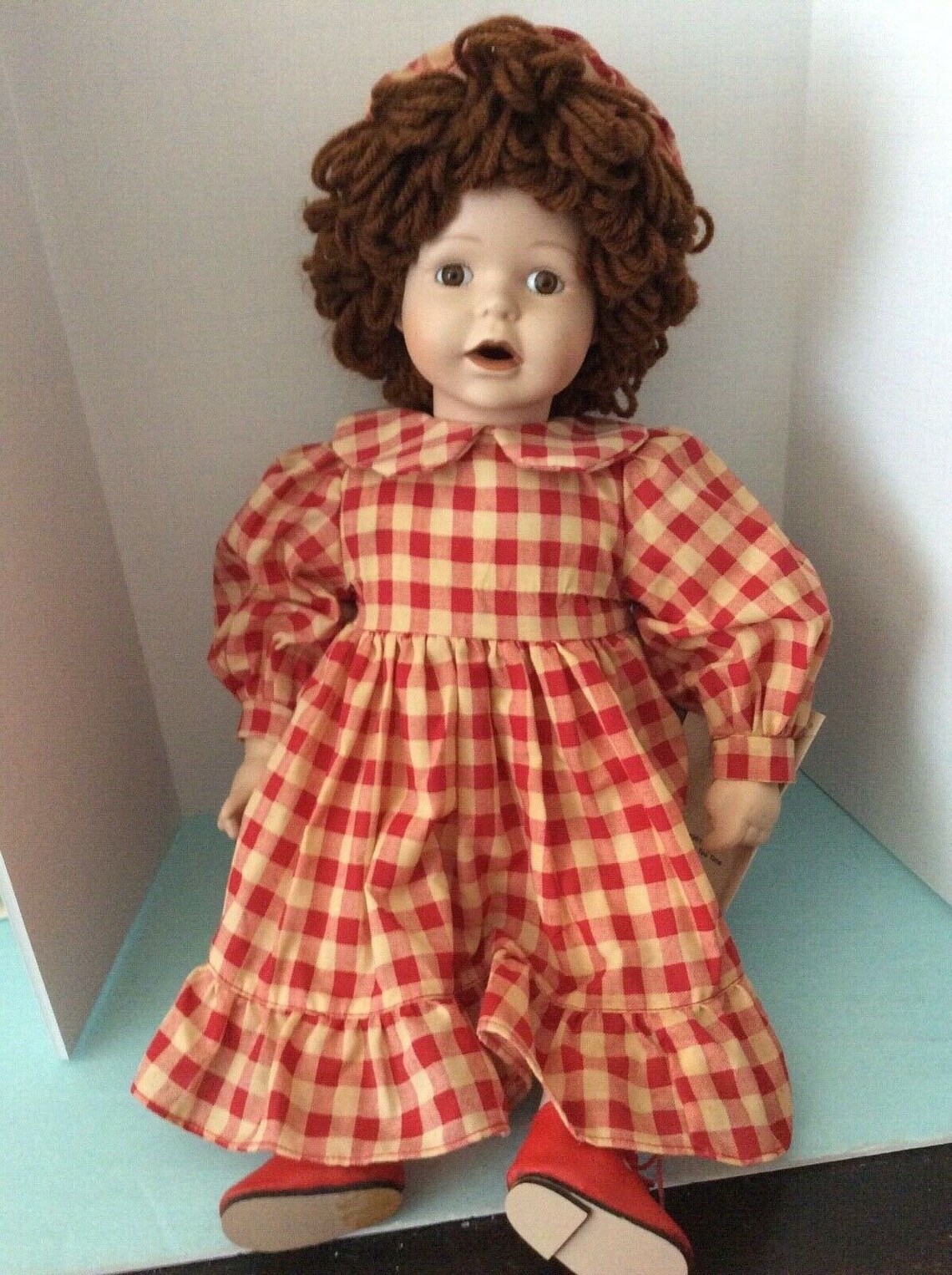 12 House of Lloyd Porcelain Doll With Cloth Body & Yarn Hair Etsy UK