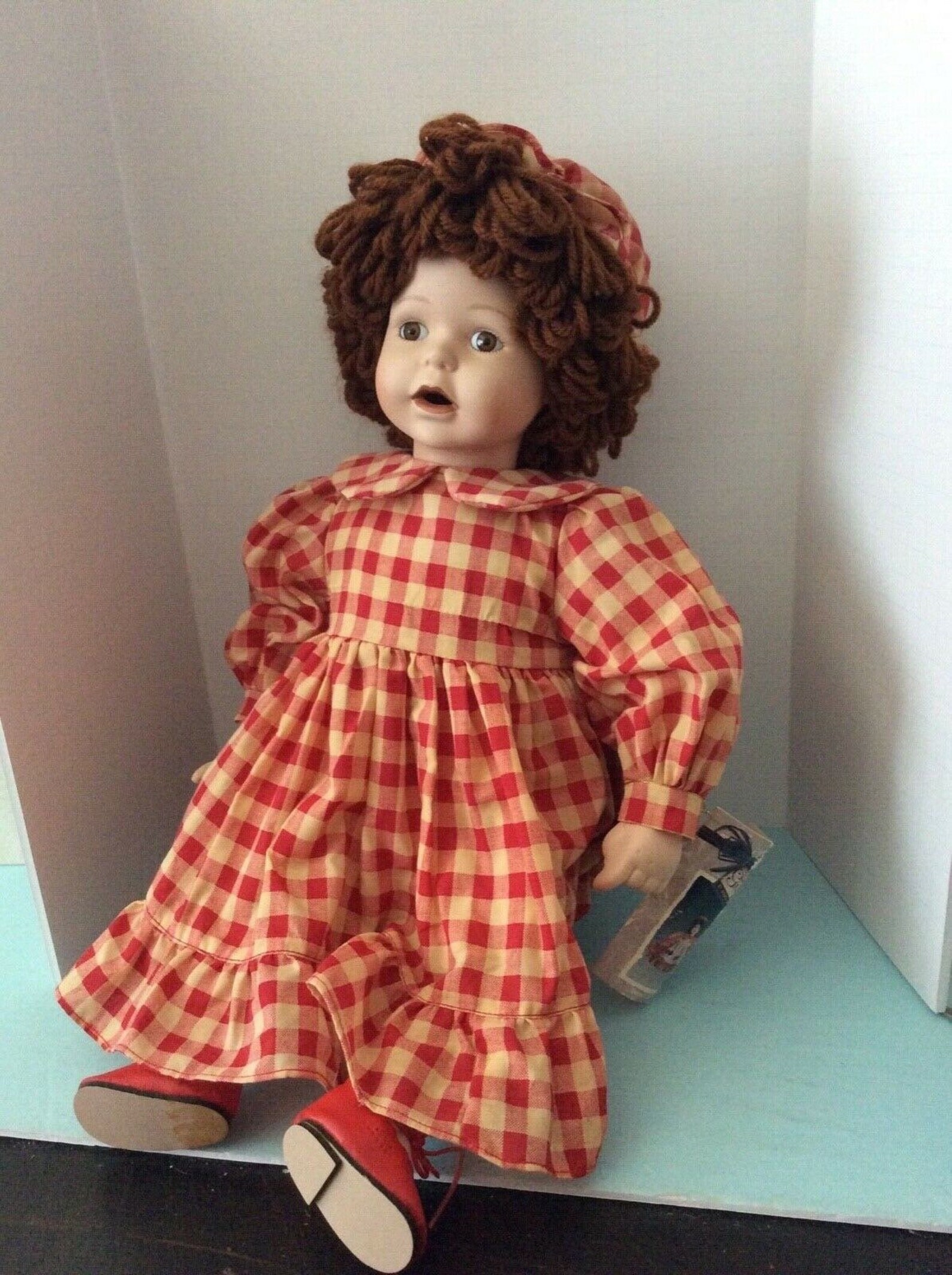 12 House of Lloyd Porcelain Doll With Cloth Body & Yarn Hair Etsy UK
