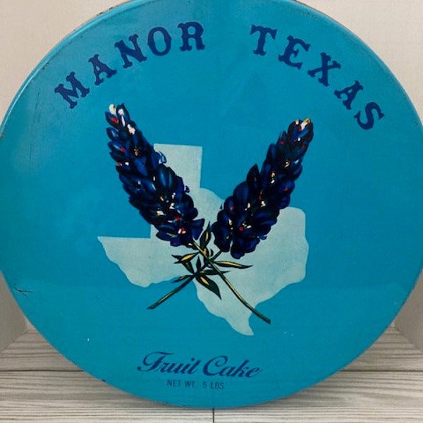 Vintage Collectible ~ Vintage 1960's Manor Bakers of Texas Fruitcake Tin