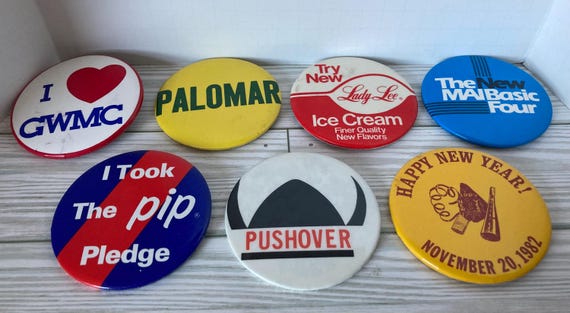 Button / Pin ~ 3" Vintage Collectible Pin Back Bu… - image 1