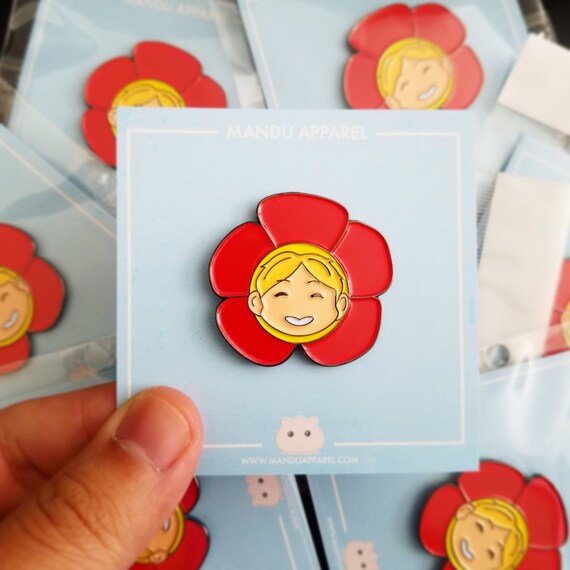 Bts J Hope Chuseok Flower Ita Bag Kpop Enamel Pin Bts Army Etsy