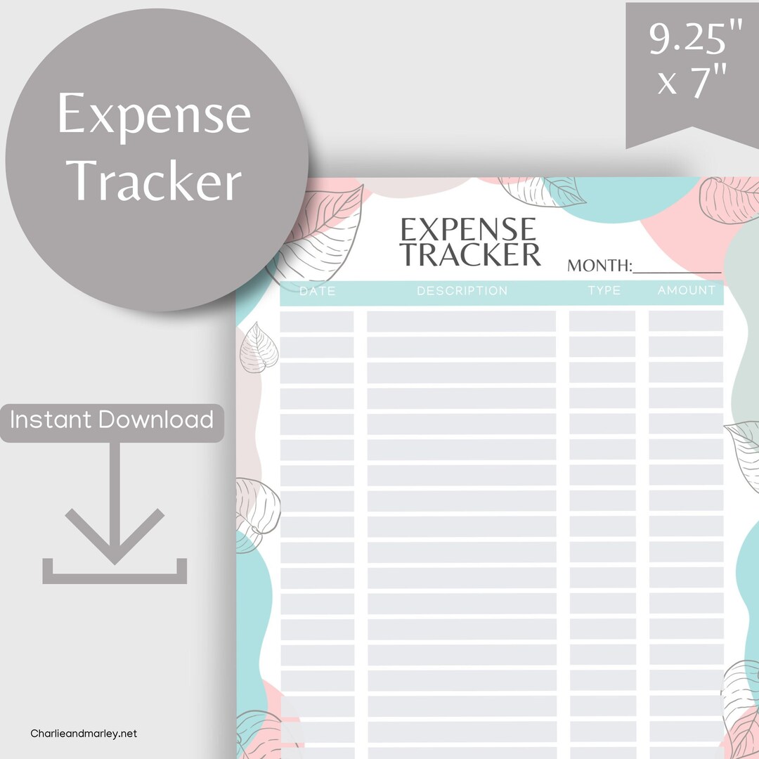 Abstract Expense Tracking Printable-9.25x7 - Etsy