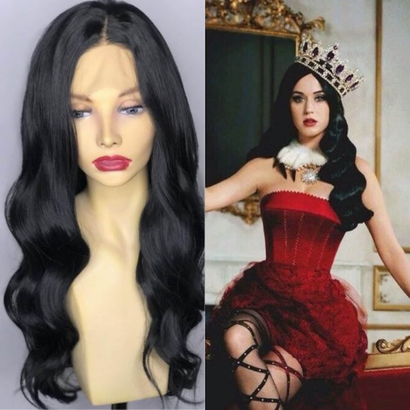 Katy Perry Lace Front Wig Black Lace Front Wig Finger Wave Etsy