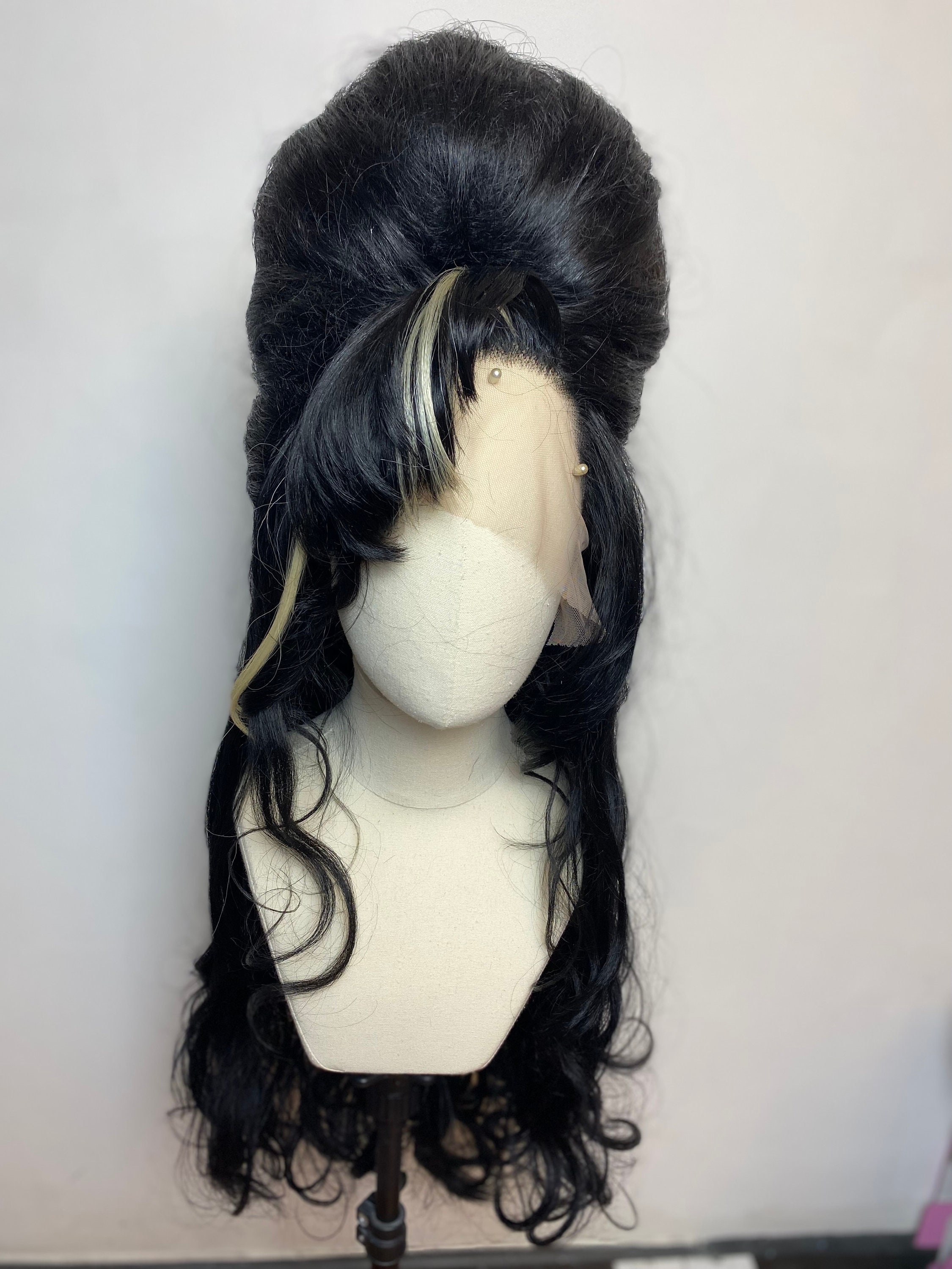 ?Hey Amy ! 14” Black & White Curly Bang Wig *NWT* Unique Bargains Wigs for Women 24 main image 4