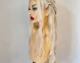 DragonQueenDaenerys Braided Lace Front Wig | GoT-look Wig | Khaleesi-look Blonde Lace Front Wig | Cosplay Wig | Drag Queen Wig Best Seller