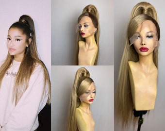 Ariana Grande High Ponytail Lace Front Wig | Half Ponytail Wig | Ombré Lace Front Wig | Drag Queen Wig | Ariana Grande Wig | Best Seller