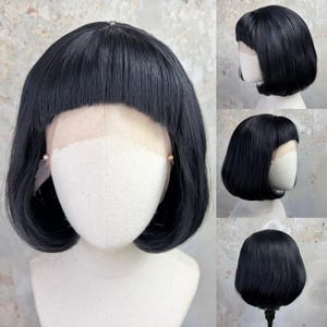 Miss-Gaga-Inspired CoachellaChaos Black Micro Bang Bob Lace Front Wig | Gaga-Style Wig | Costume Wig, Cosplay Wig, Drag Queen, Best Seller