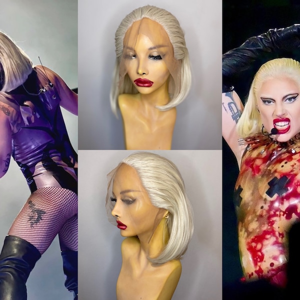 Lady Gaga Chromatica Ball Slicked Lace Front Wig | Lady Gaga Lace Front Wig | Drag Queen Wig | Lady Gaga Wig | Blonde Lace Front Wig