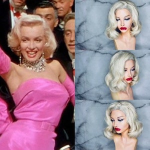 Marilyn Monroe Blonde Lace Front Wig, Marilyn Monroe Wig, Marilyn Monroe Diamonds Are a Girls Best Friend Wig, Drag Queen Wig, Best Seller