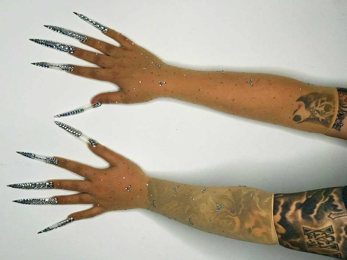 Extreme Stiletto Nail Gloves Drag Queen Nail Gloves Nail Etsy UK
