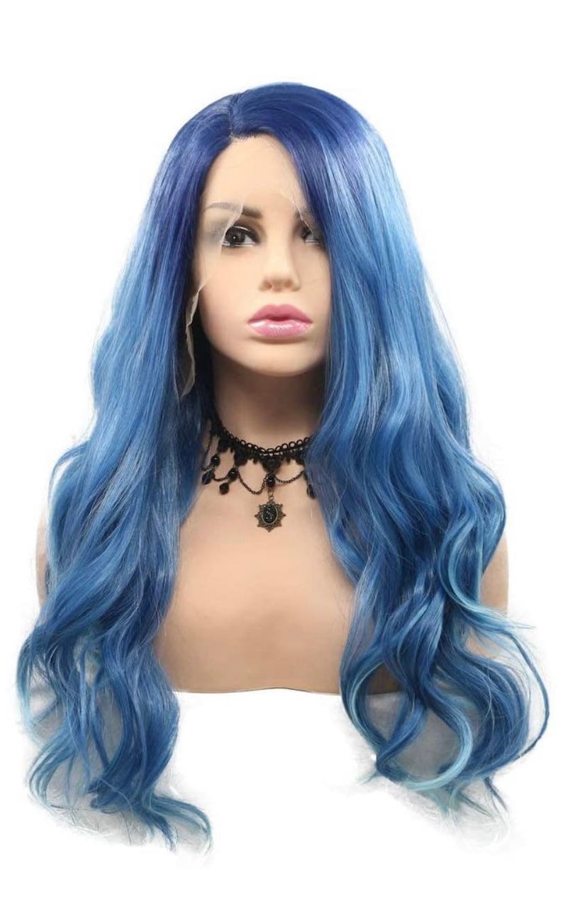 Lady Gaga Enigma Balayage Blue Wig Lady Gaga Lace Front Wig Etsy New