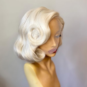 MissMarilyn-Monroe-inspo Platinum Blonde Lace Front Pageboy Diamonds Girls Best Friend Lace Front Wig Cosplay Costume Drag Queen Best Seller