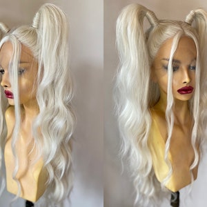 E-Girl High Half Bunches Lace Front Wig | Blonde Mermaid Waves Wig | Festival Lace Front Wig | Drag Queen Wig | Cosplay Wig | Best Seller