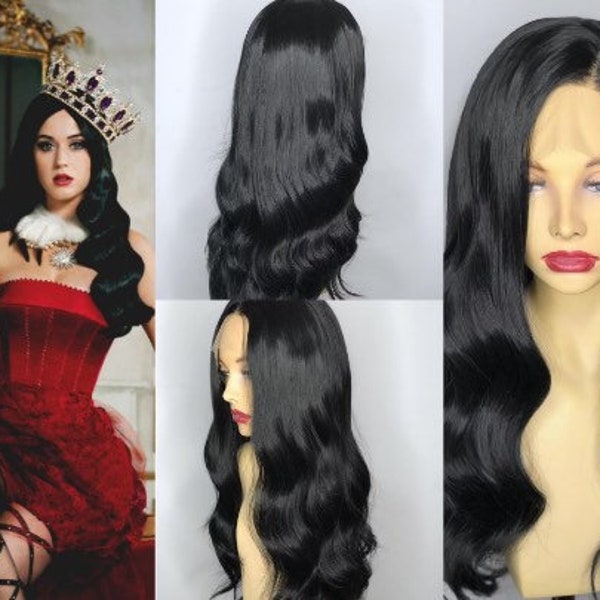 Katy Perry Lace Front Wig | Black Lace Front Wig | Finger Wave Lace Front Wig | Vintage Waves Lace Front wig | Drag Queen Wig| Best Seller