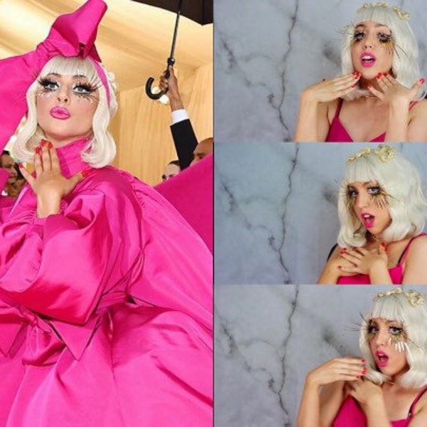 Lady Gaga Met Gala 2019 Lace Front Perücke | Lady Gaga Lace Front Perücke | Lady Gaga Perücke | Bestseller | Ziehen Sie die Königin-Spitzenfront-Perücke | Ziehen Sie die Königin-Perücke