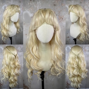 MissLady-Gaga-Inpirierte Mayhem-Coachella Lace Front Perücke | Zöpfe, Farbe 613 mit Air Pony/Fransen | Cosplay, Drachenkönigin, Verkaufsschlager