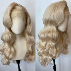 Champagner blonde Finger Wave Lace Front Perücke | Vintage Wellen-Perücke | Kostüm Lace Front Perücke | Ziehen Sie die Königin-Perücke | Cosplay Perücke | Verkaufsschlager