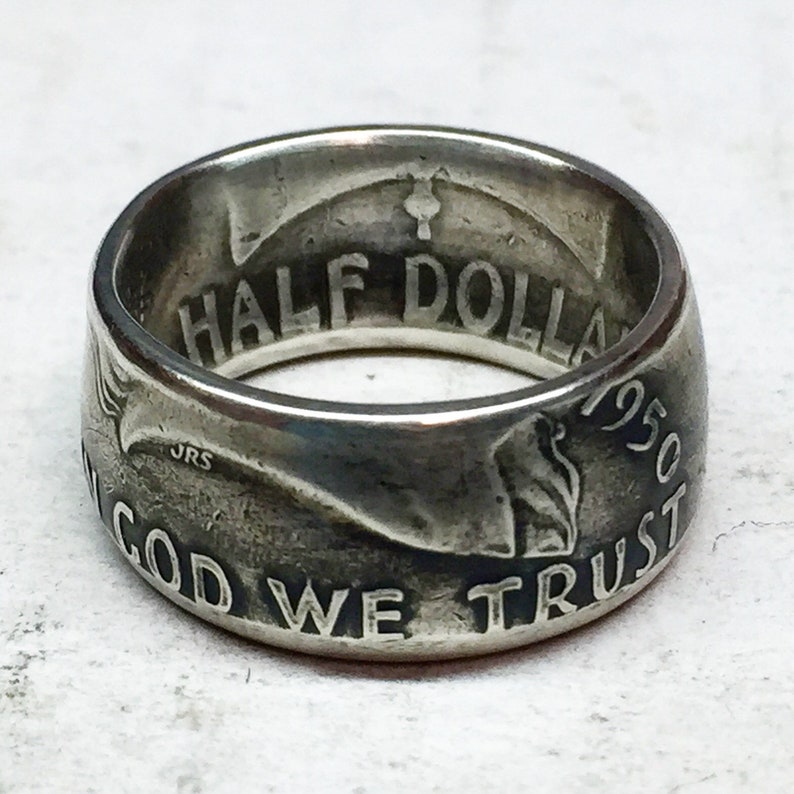 Gorgeous Silver Birth Year Coin Rings 1948-1963 Handcrafted Silver Ben Franklin Half Dollar Coin Rings Wedding Bands Korean War /& Vietnam