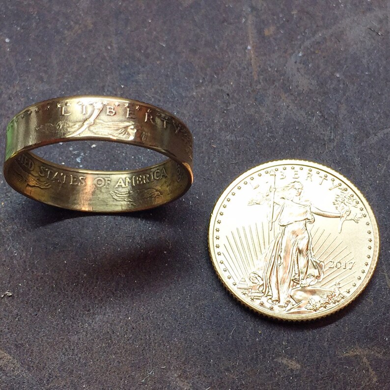 Gold American Eagle Coin Ring 22k | Etsy