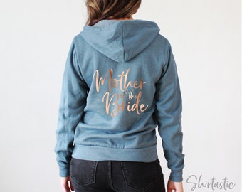 Bridesmaid Proposal, Custom Bachelorette Bridal Party Hoodies, Mother of the Groom / Bride, Unisex Sponge Fleece Full Zip Hooded Sweatshirt