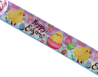 Wide Easter Ribbon - Easter Chicks - Ribbon for Gift Wrapping - Decoration - Hair Bows - DIY - #RT0040