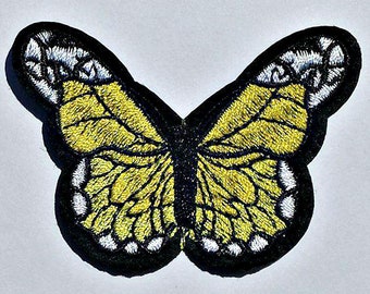 Embroidered Yellow Butterfly Patch - Iron on Applique - Sew on Patch - Butterfly Patch - #PS0015