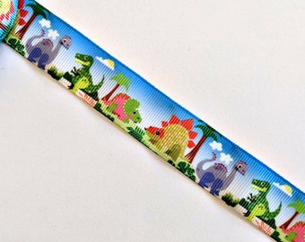 Dinosaur Ribbon - Printed Grosgrain - Hair Accessories - Ribbon for Gift Wrapping - Decoration - Hair Bows - DIY - #RT0036