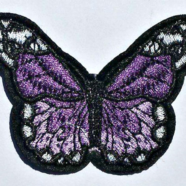 Embroidered Purple Butterfly Patch - Iron on Applique - Sew on Patch - Butterfly Patch - #PS0009