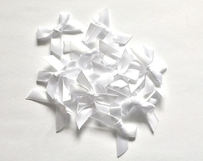 20 White Satin Ribbon Bows White Ribbon Bows Satin Bows Etsy Canada
