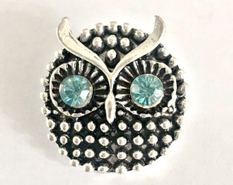 18mm Rhinestone Ginger Snap Button Charms Bracelet Interchangeable Jewelry Owl 18mm Rhinestone Ginger Snap Button Charms Bracelet Interchangeable Jewelry Owl