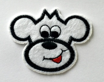 Embroidered White Dog Patch - Iron on Applique - Sew on Patch - Patch - Kids Patch - #PS0088