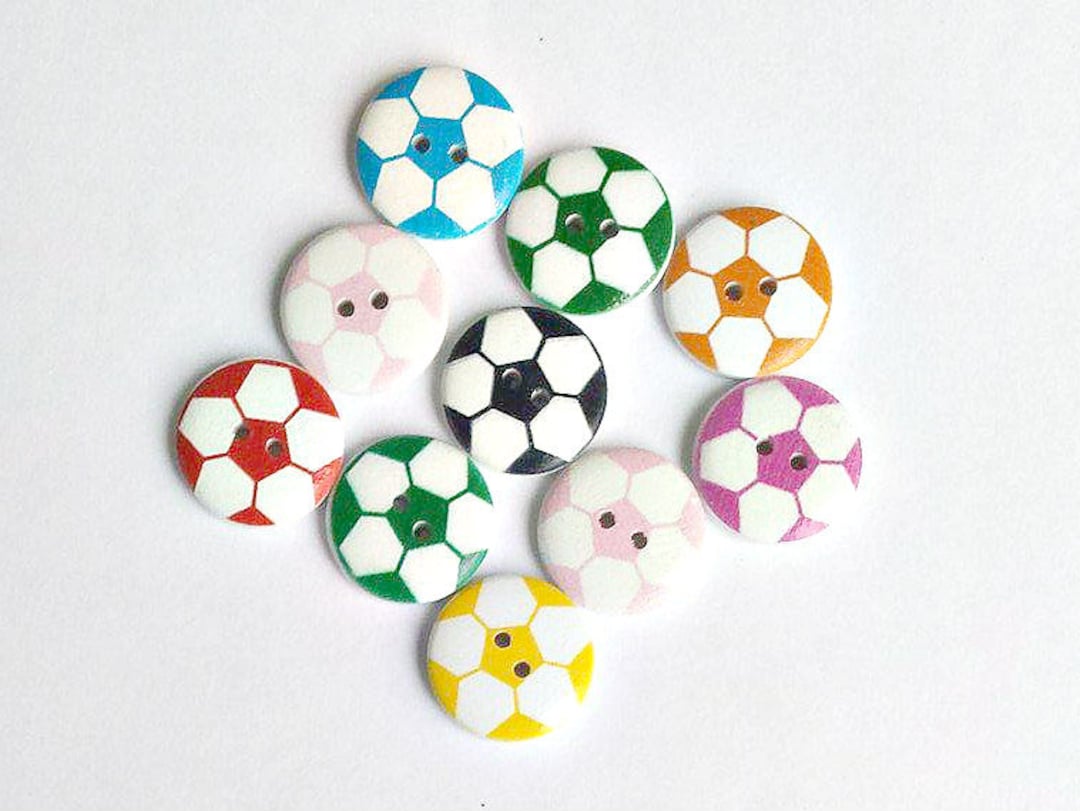 10 Wooden Soccer Ball Buttons Soccer Balls Buttons 20mm - Etsy