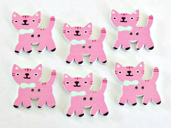 cat buttons sewing