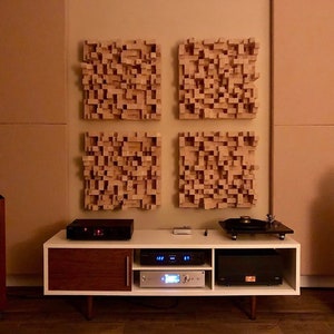 Acoustic Skyline Sound Diffuser Diffusor Wood Studio Treatment Panel 18x18