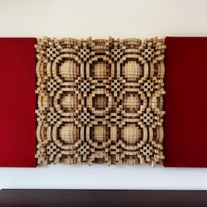 CNC Cut QRD Acoustic Diffuser Panel: 22" x 22"  Skyline Sound Treatment