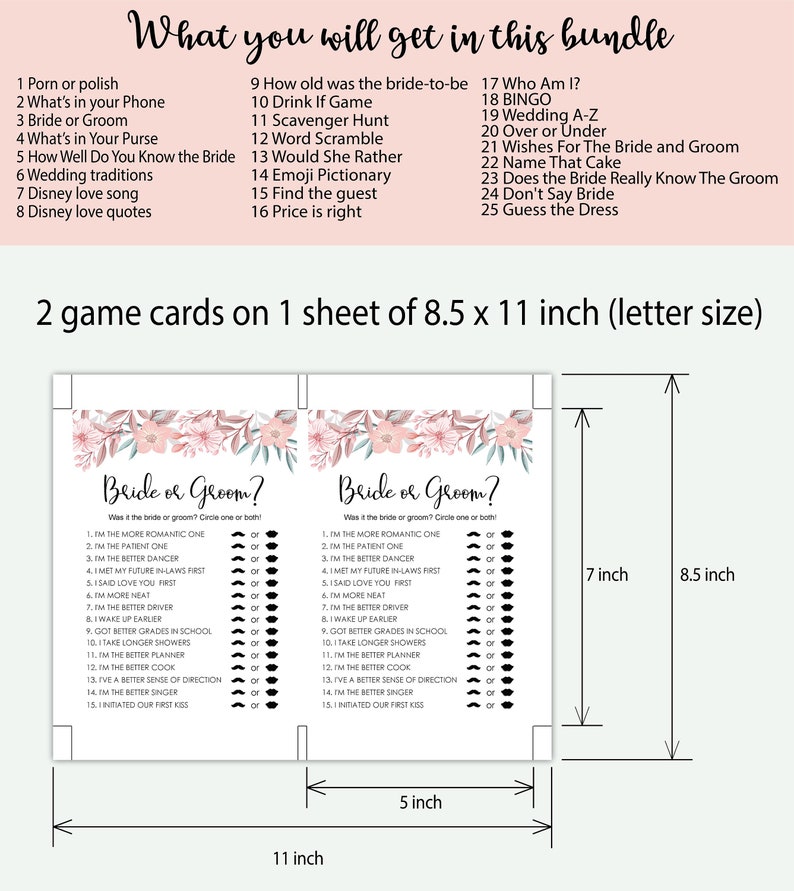 Bachelorette Party How Well Do You Know the Bride Games Bachelorette Party games Bridal Shower Games Wedding A-Z Bridal shower games