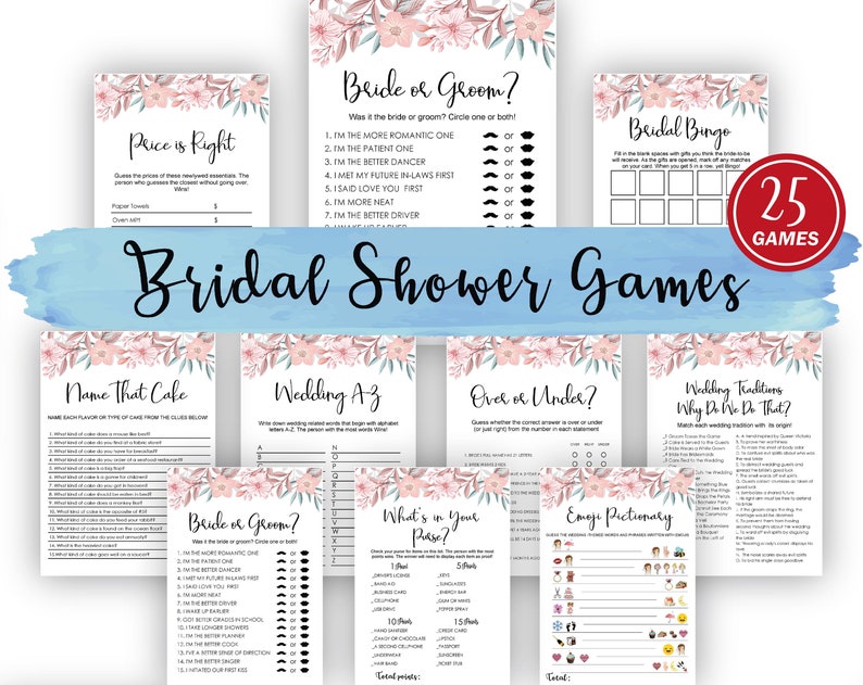 Bachelorette Party How Well Do You Know the Bride Games Bachelorette Party games Bridal Shower Games Wedding A-Z Bridal shower games