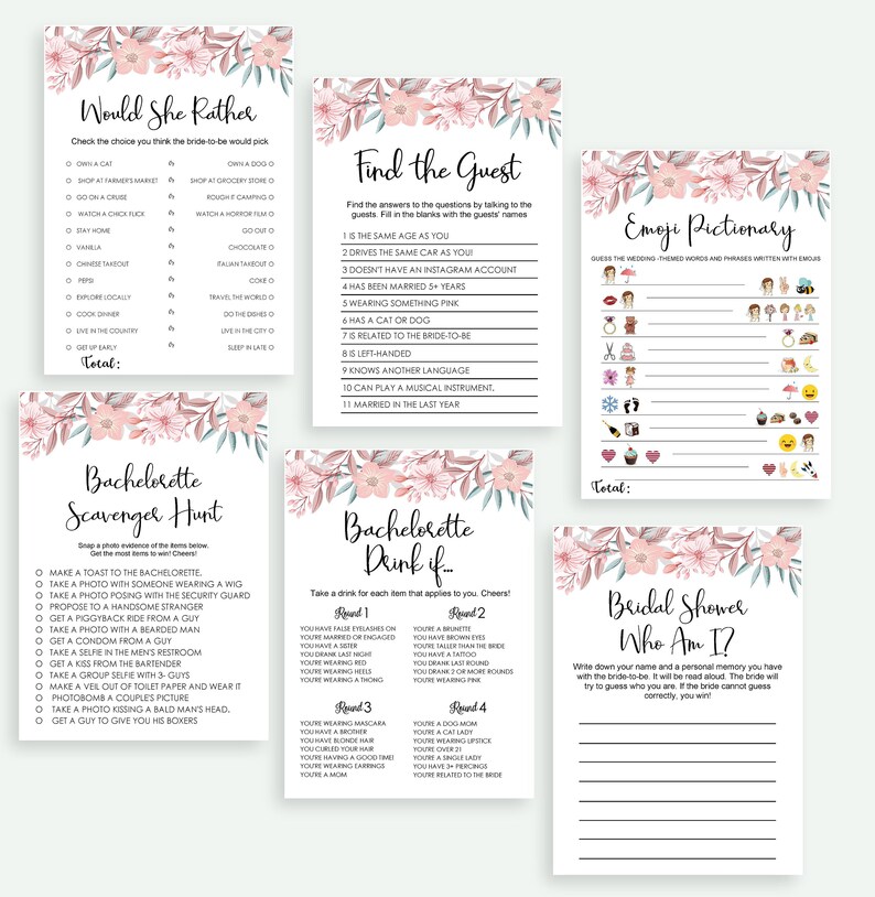 Bachelorette Party How Well Do You Know the Bride Games Bachelorette Party games Bridal Shower Games Wedding A-Z Bridal shower games