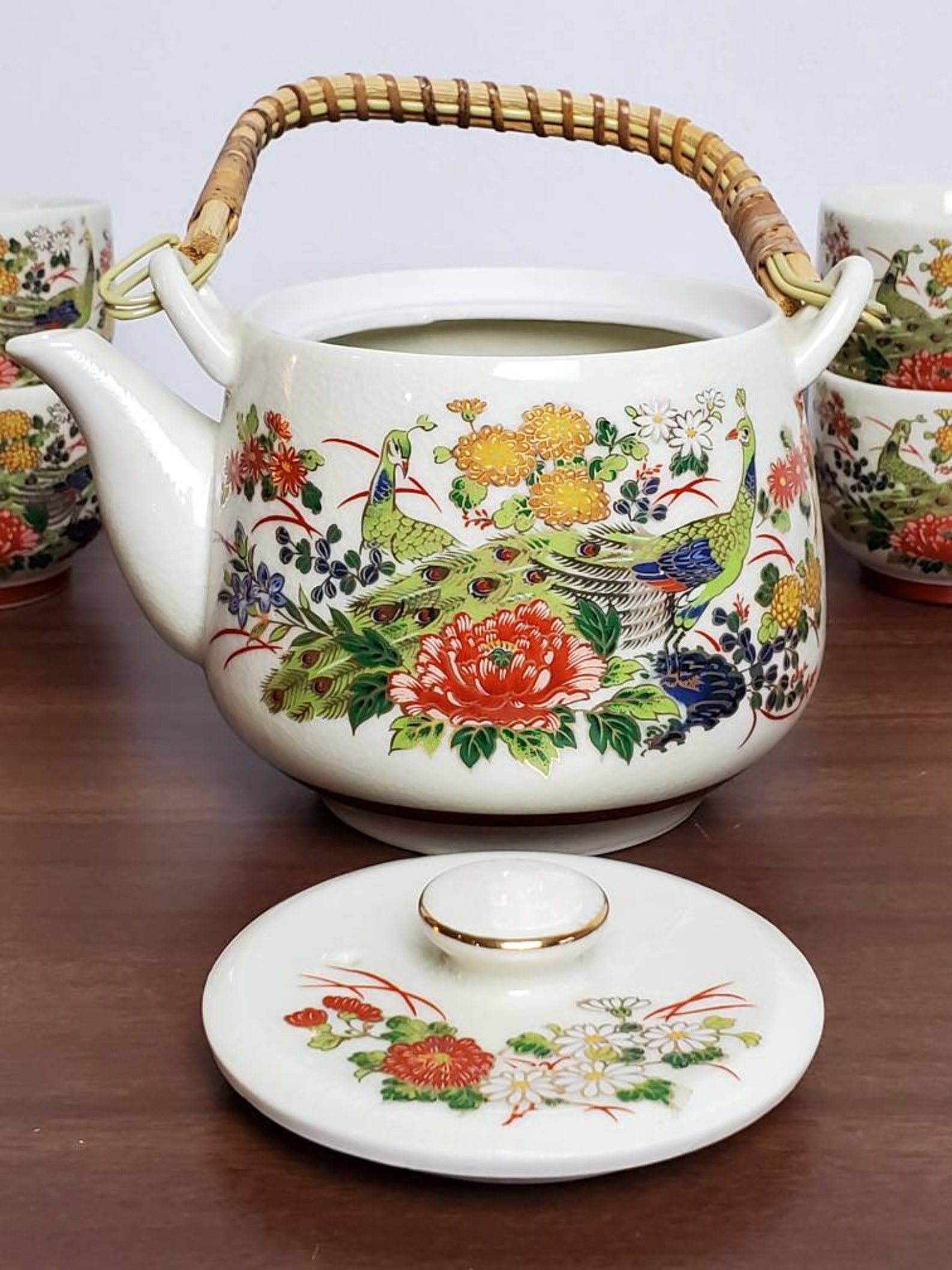 Vintage Andrea By Sadek Peacock Tea Set Made In Japan | Etsy Andrea By Sadek Made In Japan Tea Set