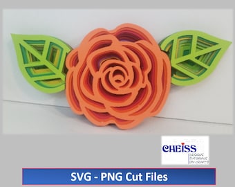 Rose 3D layered Art - SVG & PNG Cut Files, Mandala Rose