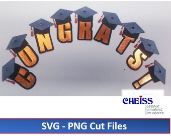 Download Svg Banner With Graduation Caps Graduation Cap Banner Graduation Party Banner Grad Cap With Punched Holes Svg Grad Banner Paper Party Supplies Party Decor Sultraline Id