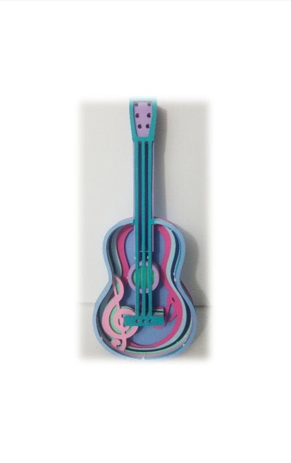 Download 3d Guitar Layered Art Svg Png Cut Files Guitar Svg Etsy