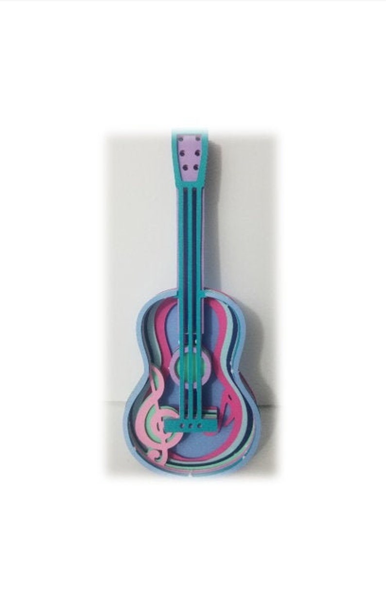 Download 3D Guitar Layered Art SVG & PNG Cut Files Guitare SVG | Etsy