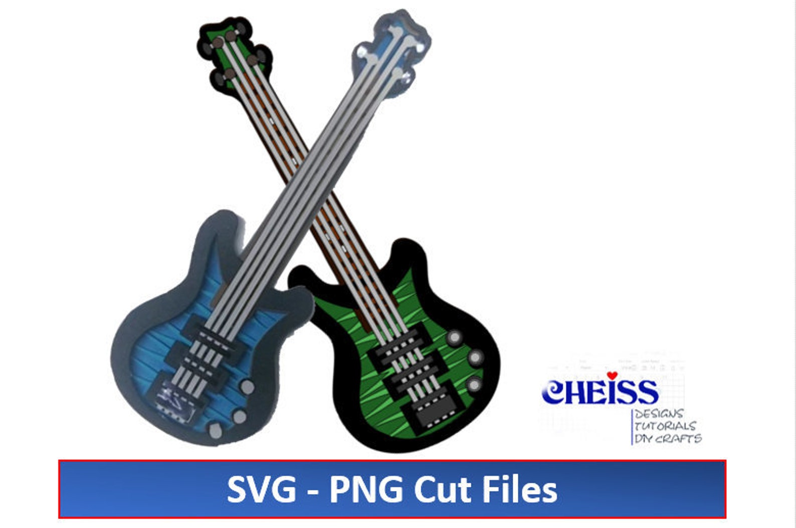 Download 3D Layered Electric Guitar Electric Guitar SVG Music | Etsy