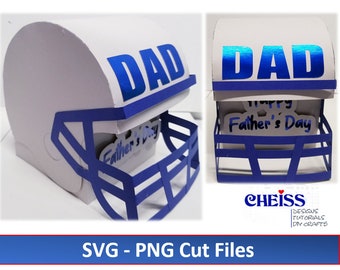 Football Helmet Gift Box SVG | Father's Day DAD Design (Digital Download)