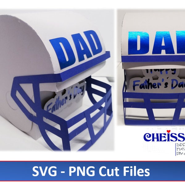 Father's Day Helmet Gift Box || 3D DAD Gift Box SVG