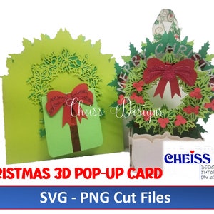 Kerst 3D gelaagde pop-up kaart met envelop || Kerst Pop-Up Kaart || 3D Kerstkaart || Kerst SVG