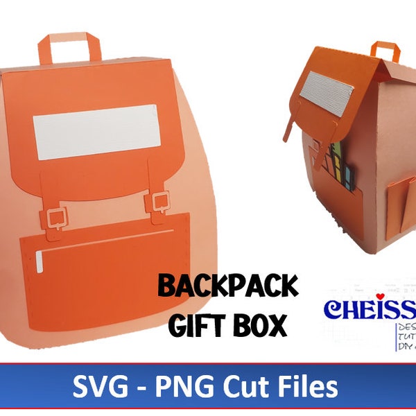 Backpack Gift Box || 3D backpack Box SVG