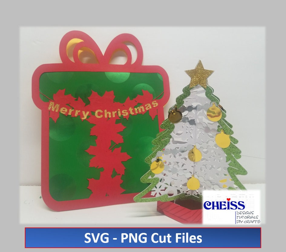Download Christmas Tree Pop Up Card With Envelope Christmas Card Etsy